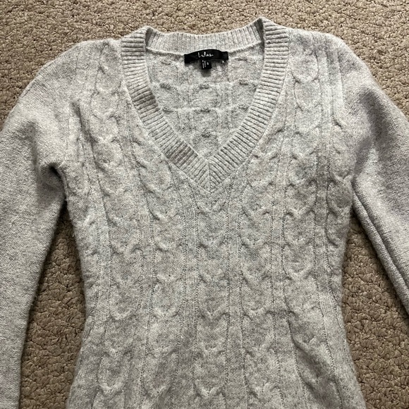 Lulu's Gray Cable Knit Sweater Dress - Picture 5 of 8